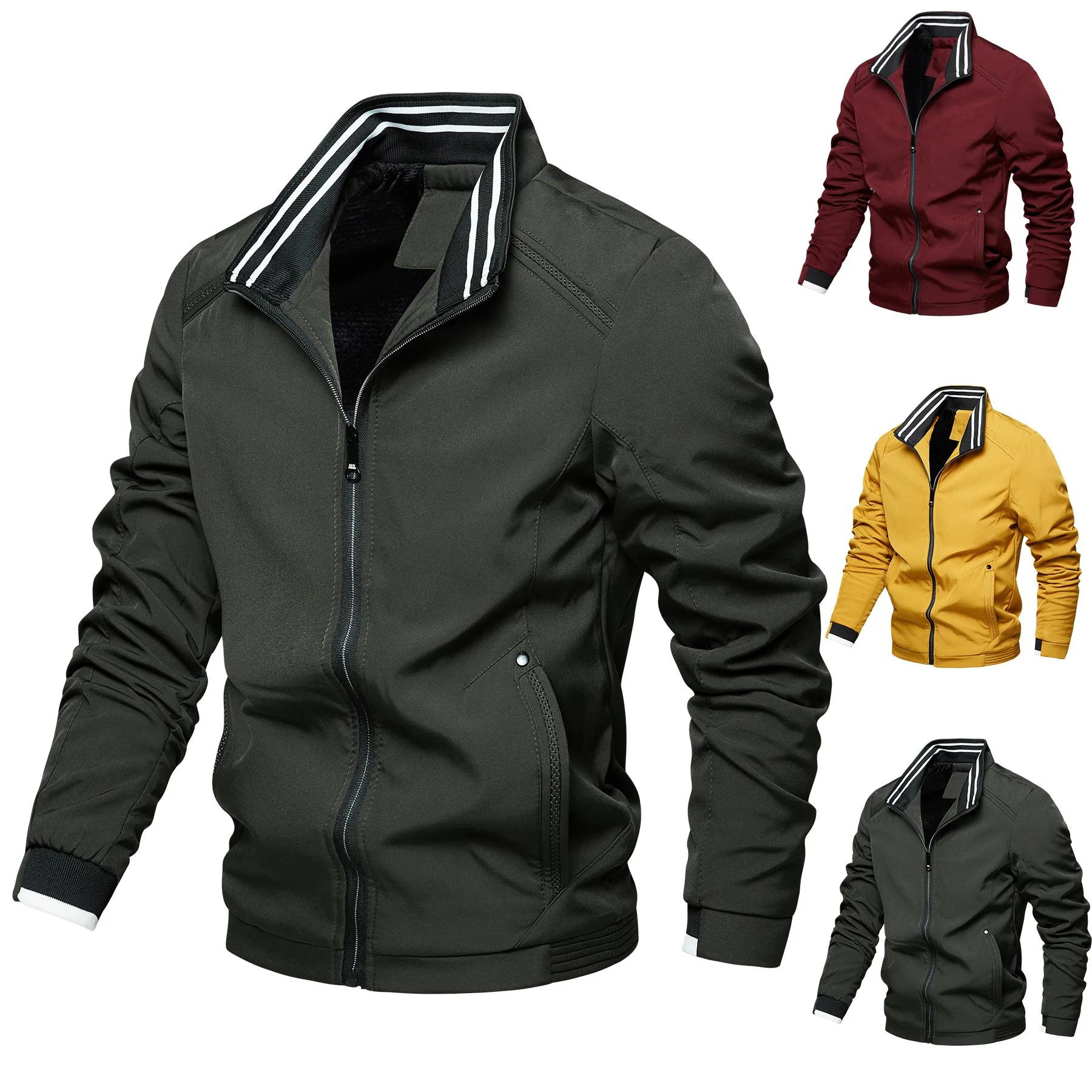 남성용 용수철 재킷, 야구 재킷, 루즈 캐주얼 재킷, 얇은 방풍 스포츠 재킷, 솔리드 긴팔 재킷, 신상